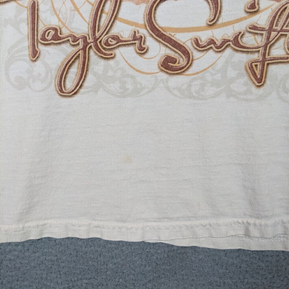 Taylor Swift Fearless Concert Tour Cream Light Yellow Womens Small 2009 Rare - Picture 6 of 8